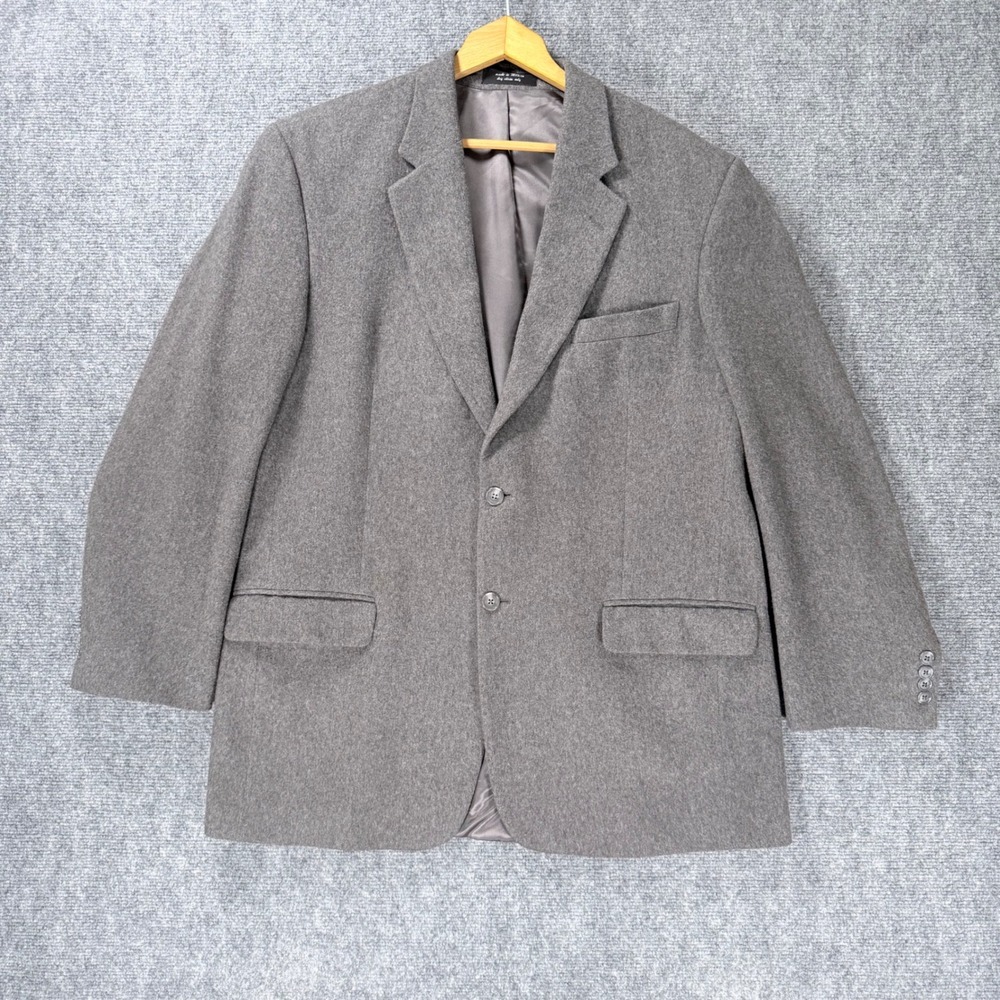 Club Room by Charter Club Men's 44L Gray Camel Hair Blazer Sport Coat